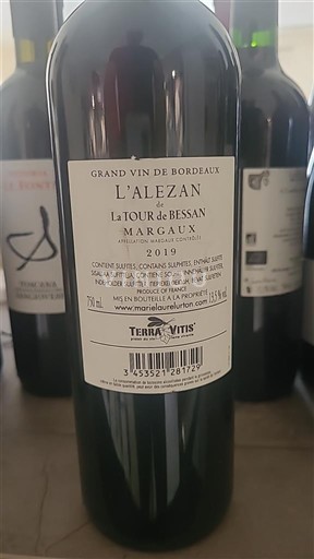 Bordeaux Margaux Château LA TOUR DE BESSAN L'Alezan 2019