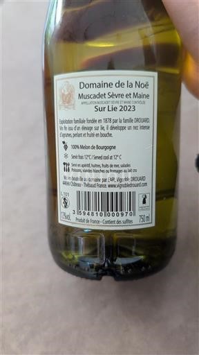 Vallée de la Loire Muscadet-sèvre-et-maine Domaine La Noë Sur Lie 2023