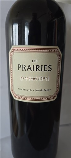 Bordeaux Castillon-côtes-de-bordeaux Les Prairies Vendanges 2020 2020