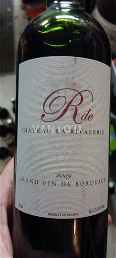 Bordeaux Château La Rivalerie R de Château La Rivalerie 2009