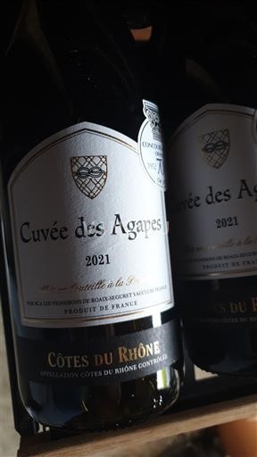 Valle del Rodano Côtes-du-Rhône Vignerons de Roaix Séguret Vaucluse des Agapes 2021