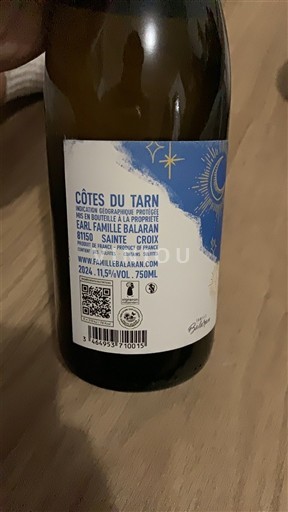 Rượu vang Blanc sec Famille Balaran 2024 Pháp Tây Nam Côtes du Tarn IGP