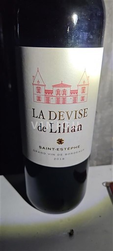 Bordeaux Saint-Estèphe Château Lilian Ladouys La Devise de Lilian 2018