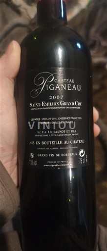 Bordeaux Saint-Émilion Grand Cru Grand Cru Château Pigauneau 2007