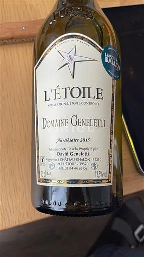 Jura L'Étoile Domaine GENELETTI Au Désirée 2015