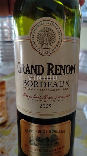 Bordeaux Grand Renom Réserve Tradition 2009