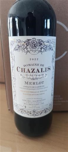 Alpe in reke Rona Ardeški vinogradni grici Domaine Chazalis Passion 2022