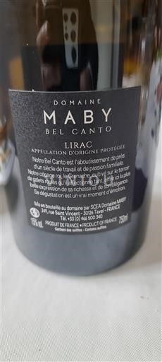 Rhône-dalen Lirac Domaine Maby Bel Canto Ikke årgangsbestemt