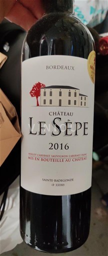 Wines Rouge sec Château Le Sèpe 2016 France Bordeaux AOC