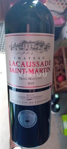 Burdeos Blaye-Côtes de Burdeos Château Lacaussade Saint-Martin Trois Moulins 2019
