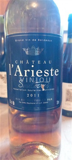 Bordeaux Sauternes Château L'Arieste 2011
