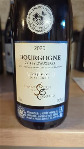 Burgundi Bourgogne Côtes d'Auxerre Domaine Sorin Coquard Les Justices 2020
