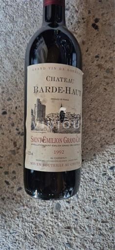 Bordeaux Saint-Émilion Grand Cru Château Barde-Haut 1992