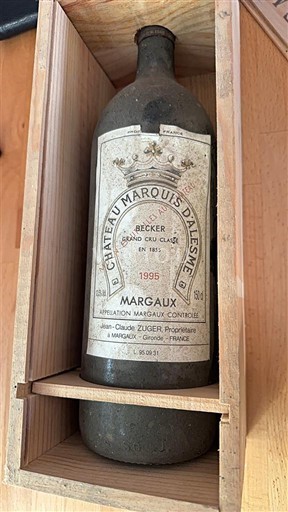 Bordeaux Margaux Grand Cru Château Marquis Alesme Becker 1995