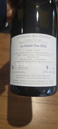 Loiretal Montlouis-sur-Loire Le Rocher des Violettes Le Grand Clos 2022