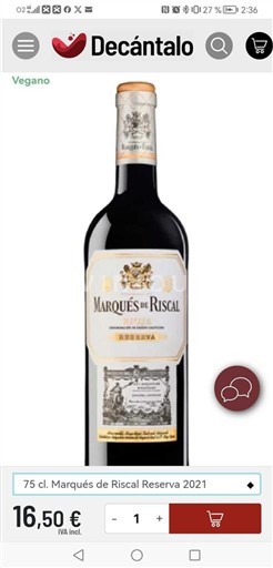 Ла-Ріоха Ріоха Marqués de Riscal Reserva 2021