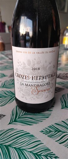 Thung lũng Rhône Crozes-hermitage Sorcières La Mandragore 2018