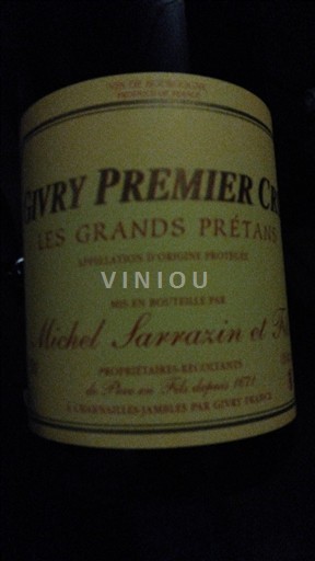 Burgundija Givry Premier Cru Michel Sarrazin et Fils Les Grands Prétans 2023