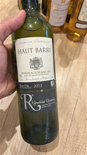Bordeaux Bordeaux Blanc Haut Barry 2012