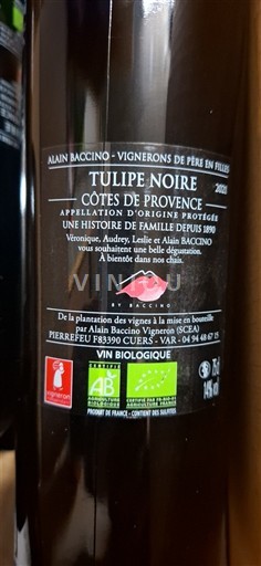 Provenza Côtes de Provenza Alain Baccino Tulipe Noire 2021
