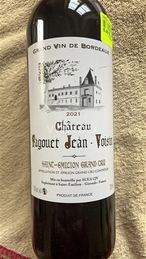 Bordeaux Saint-Émilion Grand Cru Grand Cru Château Pagouet Jean-Voisin 2021