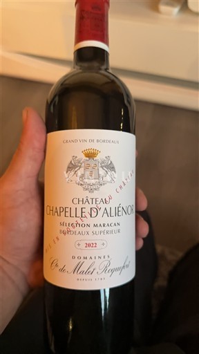 Bordeaux Bordeaux Supérieur Château Chapelle Aliénor Sélection Maracan 2022