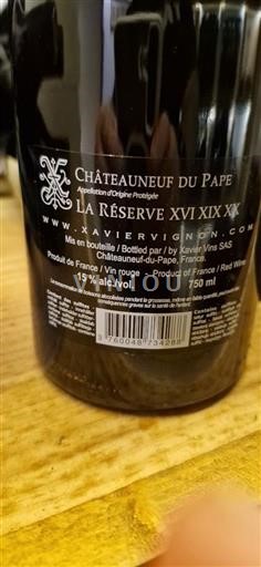 Valle del Ródano Châteauneuf-du-Pape. Xavier Vignon La Réserve XVI XVIII XIX XX Sin añada