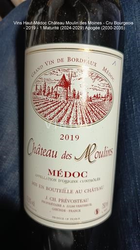 Bordeaux Haut-Médoc Château Des Moulins 2019