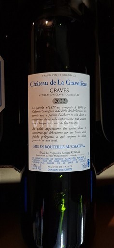 Bordeaux Graves Château La Gravelière 2022