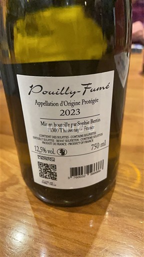 Valle del Loira Pouilly-fumé Sophie Bertin 2023
