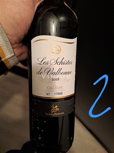 Roussillon Collioure Terres des Templiers Les Schistes de Vallonne 2018