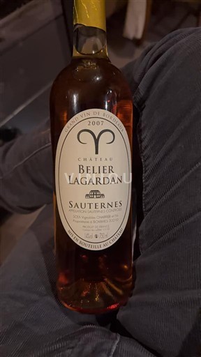 Bordeaux Sauternes Château Bélier Lagardan 2007