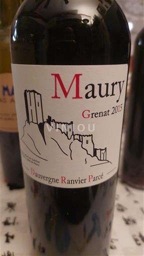 Viinit Rouge sec Grenat Dauvergne Ranvier Parcé 2015 Ranska Roussillon Maury AOC