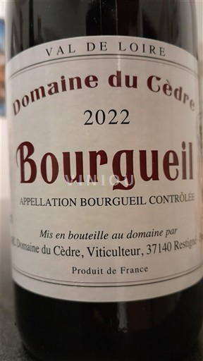 Thung lũng sông Loire Bourgueil Domaine Cèdre 2022