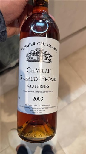 Бордо Сотерн Premier Cru Château Rabaud-Promis 2003