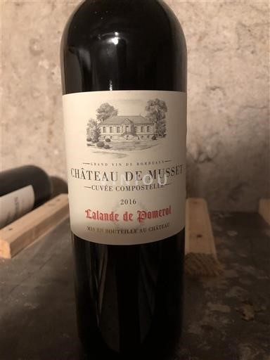 Bordeaux Lalande-de-Pomerol Château Musset Compostelle 2016