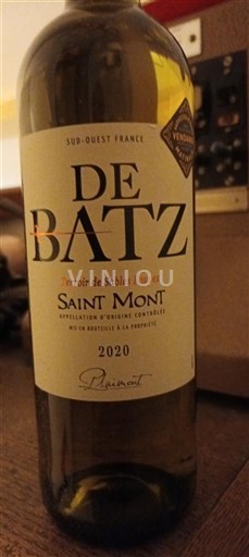 Sydväst Saint-Mont Batz terroir de Sables Fauves 2020