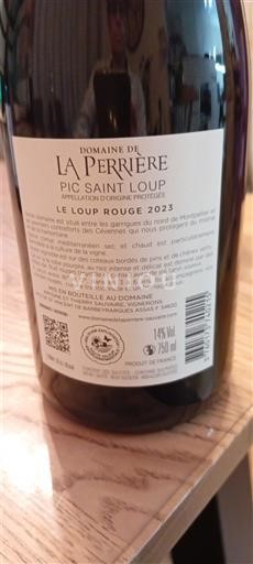 Vinhos Rouge sec Le Loup Rouge Domaine La Perrière 2023 França Languedoque Pic-saint-loup AOC