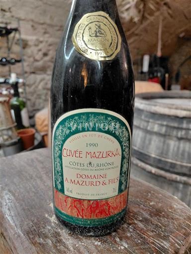 Valle del Rodano Côtes-du-Rhône Domaine A. Mazurd & Fils Mazurka 1990
