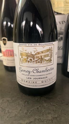 Bourgogne Gevrey-chambertin Domaine Quivy Les Journaux 2023