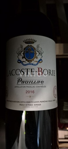 Bordeaux Pauillac Lacoste-Borie 2016