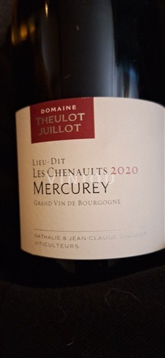 Burgundsko Mercurey Domaine Theulot Juillot Lieu-Dit Les Chenaults 2020