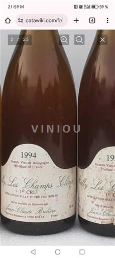 Burgundsko Rully Premier Cru Jean-Claude Brelière Les Champs Cloux 1er Cru 1994