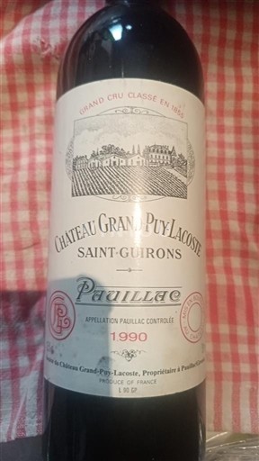 Bordeaux Pauillac Grand Cru Château Grand-Puy-Lacoste Saint Guirons 1990