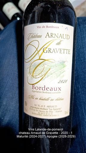 Burdeos Lalande-de-Pomerol Château Arnaud de Gravette 2020