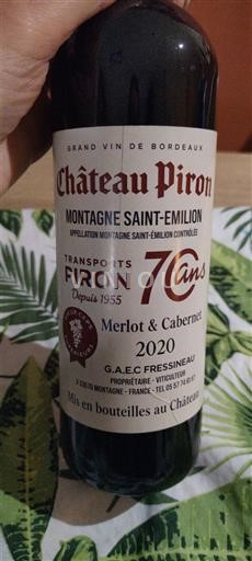 Bordeaux Montagne-saint-émilion Château Piron 2020