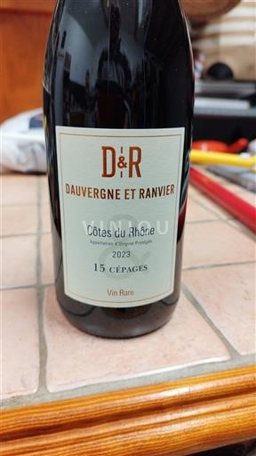Rhônen laakso Côtes-du-rhône Dauvergne et Ranvier 15 Cépages Vin Rare 2023