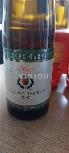 Alsace Määrittelemätön Vendanges Tardives Cave de la Ville de Colmar 2000