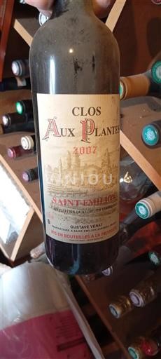 Bordeaux Saint-Émilion Clos Aux Plantes 2007