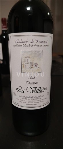 Bordeaux Lalande-de-pomerol Château La Vallière 2018
